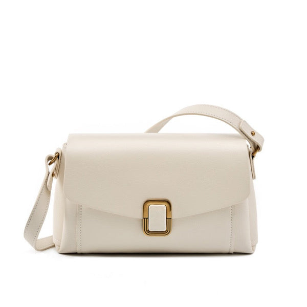 Women’s Genuine Leather Spring-Summer Commuter Tote Bag with Maillard Elegance