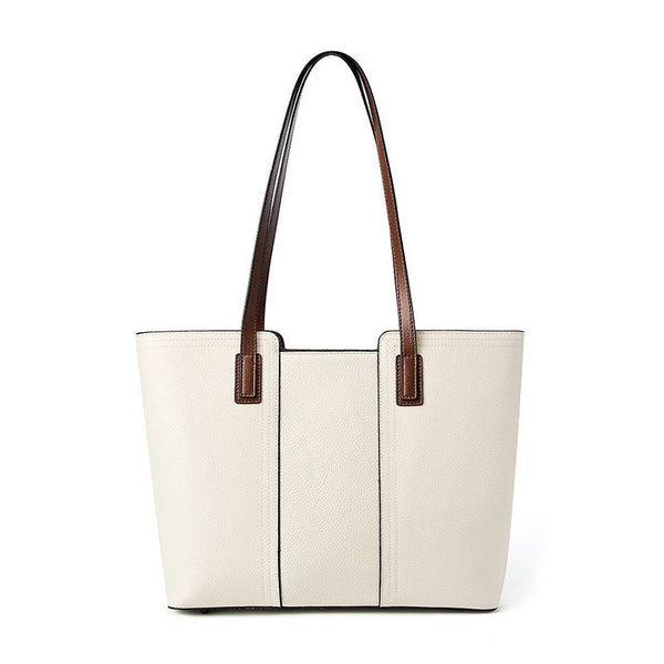 Women’s Genuine Leather Large Capacity Tote Shoulder Bag – Commuter Everyday Purse