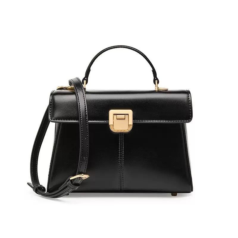 Women’s Genuine Leather Horseshoe Buckle Handbag