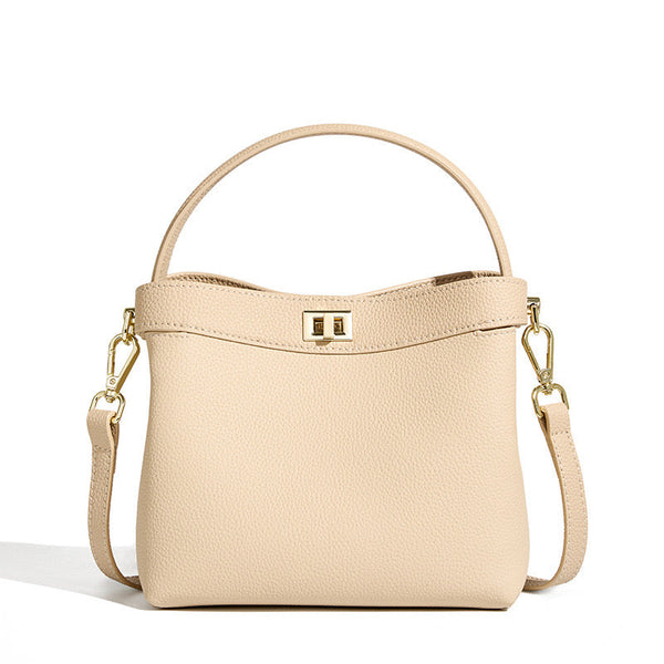 Women’s Genuine Leather Minimalist Bucket Bag