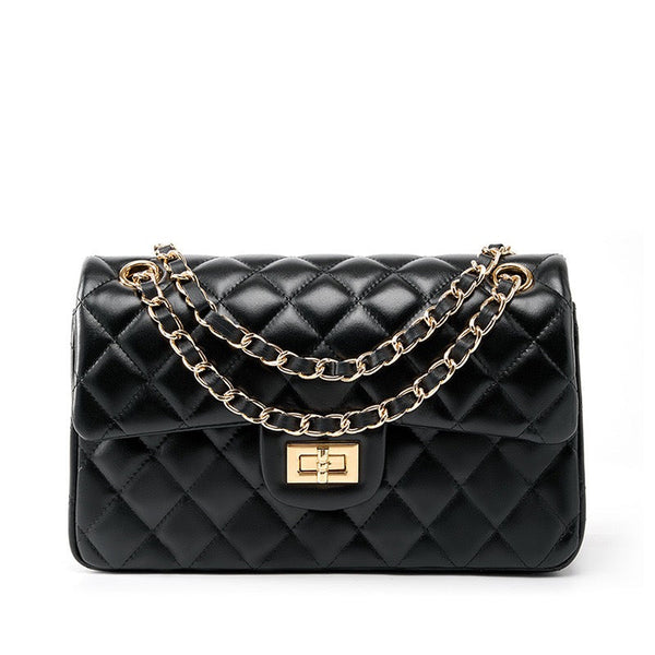 Inspired Quilted Women's Genuine Leather Shoulder Crossbody Bag