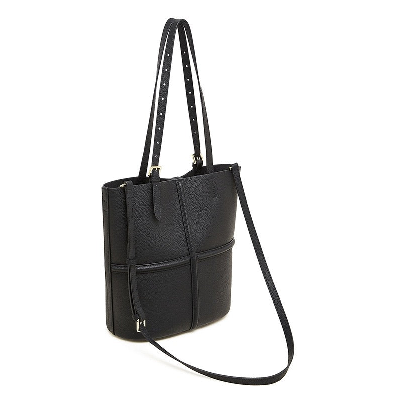 Women’s Luxury Genuine Leather Commuter Tote Bag with Inner Pouch