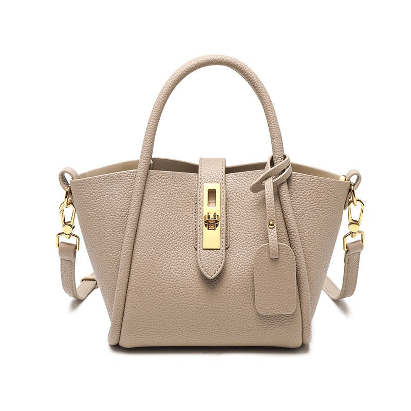 Women’s Genuine Leather Petite Basket Top Handle Bag