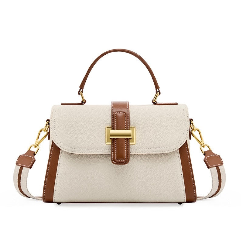 Women’s Luxe Minimalist Leather Structured Top Handle Crossbody Bag