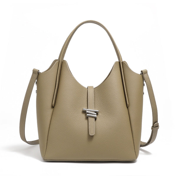 Women’s Genuine Leather Commuter Top Handle Crossbody Shoulder Bag In Minimalist Style