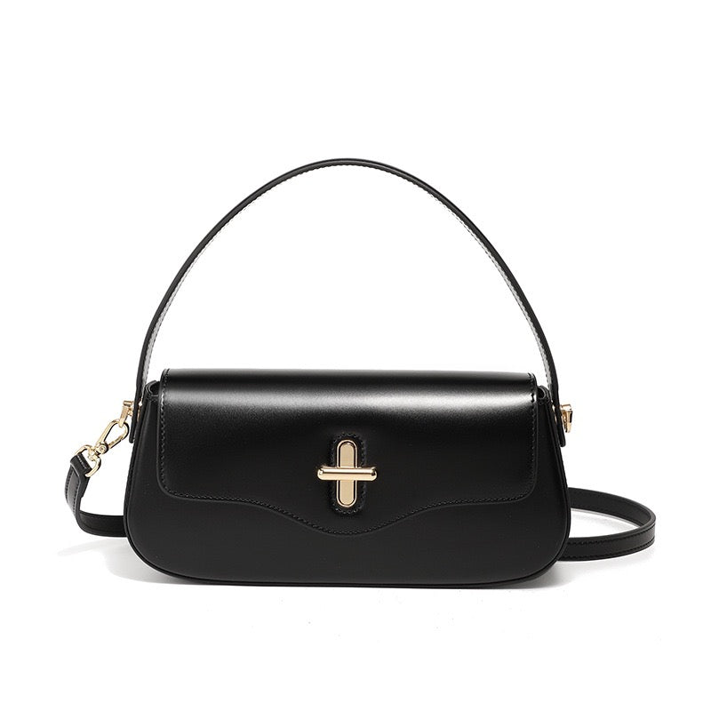 Women's Genuine Leather Shoulder Crossbody Baguette Bag