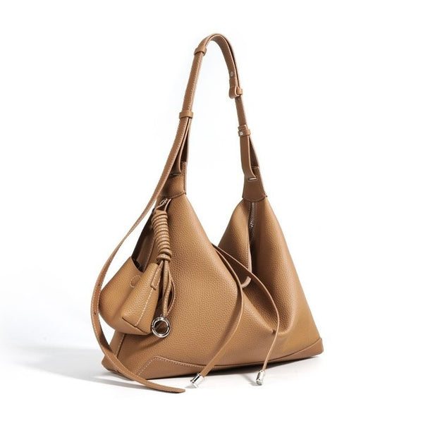 Women's Genuine Leather Minimalist Tote Dumpling Bag Shop Handbag